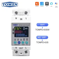 TOMZN 2P 63A 110V 220V TUYA WIFI Smart Switch Kwh Metering Circuit Breaker Timer with voltage current and leakage protection - TOMZN