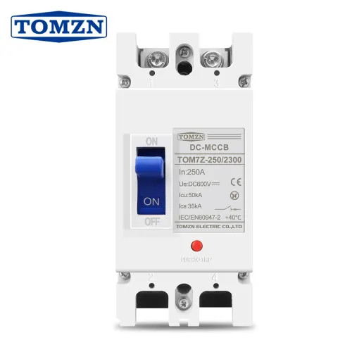 TOMZN 2P DC 600V DC Solar Molded Case Circuit Breaker MCCB Overload Protection Switch Protector for Solar Photovoltaic PV - TOMZN
