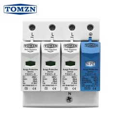 TOMZN 3 Phase Surge Protector AC SPD 3P+NPE 20kA 50kA T2 275V/385V 255V Low-Voltage Protective Arrester Device TN-S/TN-C-S - TOMZN