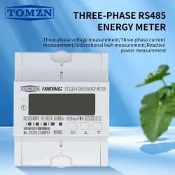 TOMZN 3*230/400V 100A 5A CT Three Phase RS485 Energy Meter kwh Bi-directional Action Reaction Power Voltage Current Power Factor - TOMZN