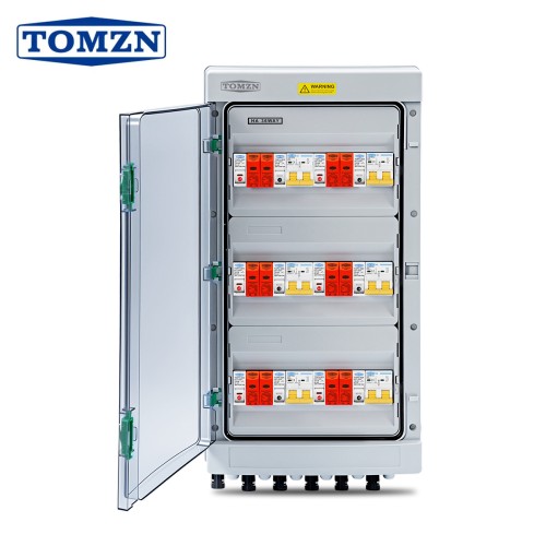 TOMZN 36Ways 6 INPUT 6 OUTPUT 600V 16-63A IP65 6 Strings HA Photovoltaic Combiner Box FUSE MCB SPD For Solar Panel - TOMZN