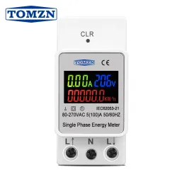TOMZN 3in1 din rail AC 110V 220V 100A Voltage Current KWH Electric energy monitor meter VOLT AMP voltmeter ammeter Wattmeter - TOMZN