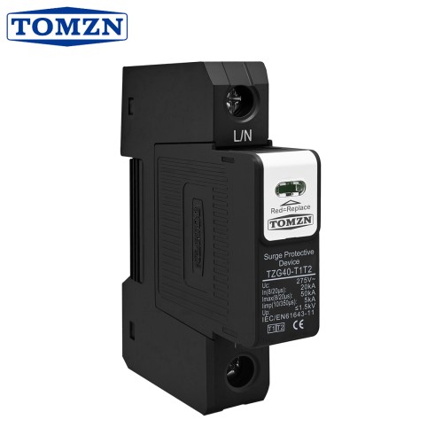1PCS T1T2 SPD Surge Protective Device Surge Protector TOMZN AC SPD DIN Rail 1P 275V 20-50kA T1 7kA Larger Chip Pluggable - TOMZN