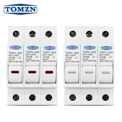 TOMZN 3P 1100V DC Fuse Holder 10*38mm High Voltage Solar PV TOPV-32X Base Photovoltaic System Protection Protector gPV - TOMZN