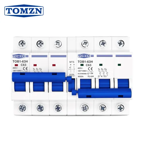 TOMZN 3P plus 3P MTS AC Dual power Manual transfer switch Circuit breaker MCB 50HZ/60HZ - TOMZN