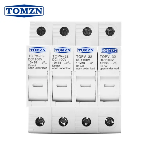 TOMZN 4P 1100V DC Fuse Holder 10*38mm High Voltage Solar PV TOPV-32 Base Photovoltaic System Protection Protector gPV - TOMZN