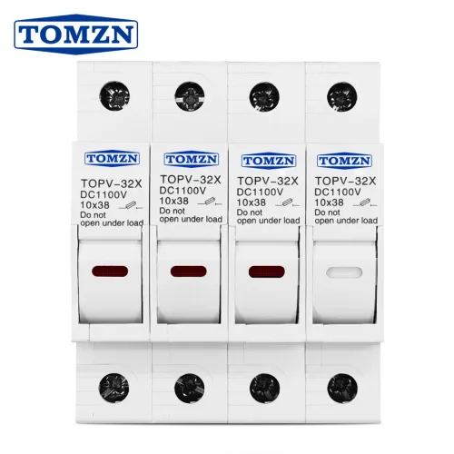 TOMZN 4P 1100V DC Fuse Holder 10*38mm High Voltage Solar PV TOPV-32 Base Photovoltaic System Protection Protector gPV LED - TOMZN