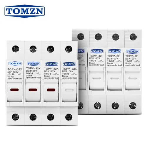 TOMZN 4P 1100V DC Fuse Holder 10*38mm High Voltage Solar PV TOPV-32X Base Photovoltaic System Protection Protector gPV LED - TOMZN