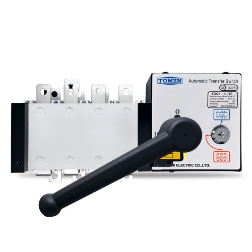 TOMZN 4P 160A ATS PC Class Dual Power Automatic Transfer Switch Electrical Selector 400V AC Auto or Manual 2 Input 1 Output Lock - TOMZN