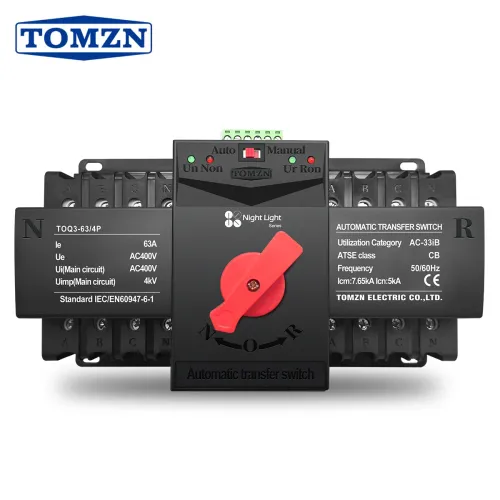 TOMZN 4P 63A 125A 220V 230V 50/60Hz MCB type Dual Power Automatic transfer switch ATS 2 input 2 output night light series - TOMZN