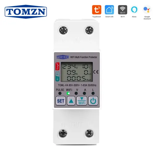 TOMZN 63A 110V 220V smartlife WIFI Energy Meter Kwh Metering switch Timer with voltage current and leakage protection TUYA - TOMZN