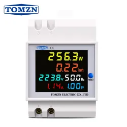 TOMZN 6IN1 din rail AC monitor 110V 220V 100A Voltage Current Power Factor Active KWH Electric energy Frequency meter VOLT AMP - TOMZN