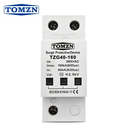 TOMZN AC SPD 1P 120KA 160KA 200KA surge protective device 385V High Current Din Rail T2 Telecommunication TZG40-160 - TOMZN