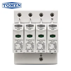 TOMZN AC SPD 3P+N 20-40kA 275/385/420VAC House Surge Protector protection Protective Low-voltage Arrester Device Lightning OB0 - TOMZN