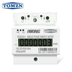20(100)A 110V 60HZ DDS238-4 Single phase Din rail KWH Watt hour din-rail energy meter LCD - TOMZN