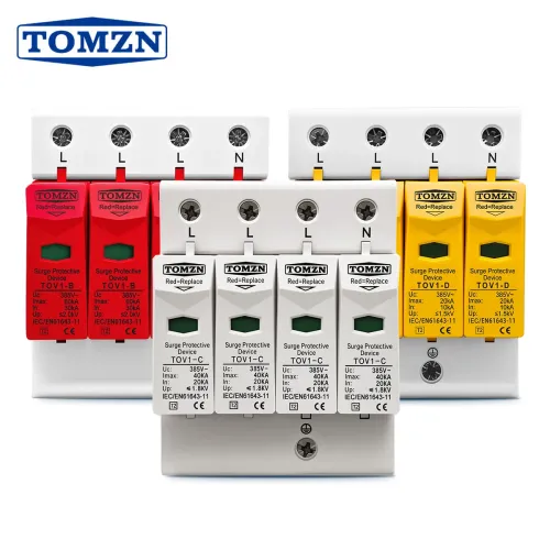 TOMZN AC SPD 4P 3P+N 10-20KA 20-40KA 30-60KA 275V 385V 420V House Surge Protector Protective Low-voltage Arrester Device OBO - TOMZN