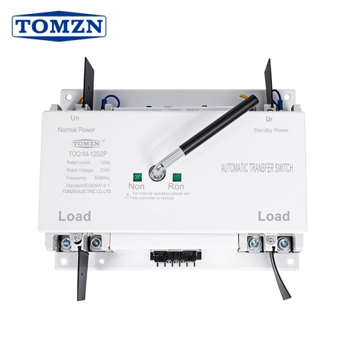 TOMZN ATS 2P 125A 230V MCB Type Dual Power Automatic Transfer Switch TOQ1M-2P/125 PV City Power Generator - TOMZN