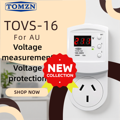 TOMZN Australia Plug Voltage Protector AC 230V 16A TOVS-16Z OVP UVP with Auto Reconnect for Household Appliances - TOMZN