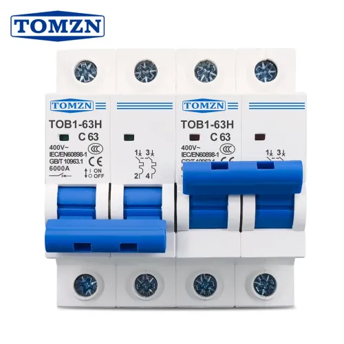 2P 1-63A MTS Dual power Manual transfer switch Circuit breaker MCB 50HZ/60HZ 400VAC NO interlocking function - TOMZN