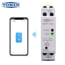 TOMZN BWF-Y02 Din rail Household 230V AC WIFI Smart Switch Controller For Smart Home Remote Control Contactor Ewelink - TOMZN