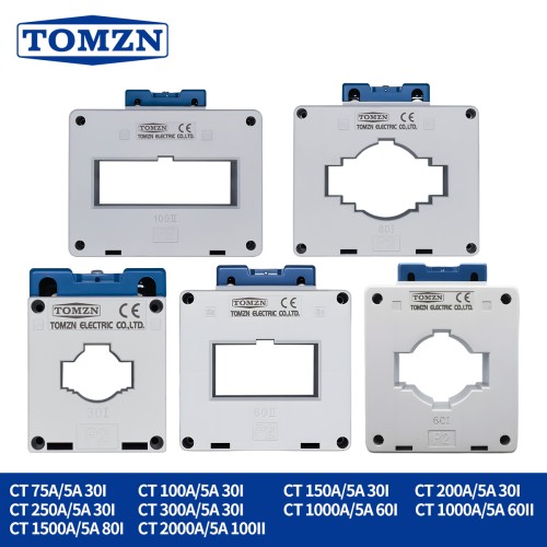TOMZN Current Transformer 75/5A 2000/5A 1:400 1:15 CT 75A 100A 150A 200A 250A 1000A 1500A 2000A Factory Price Sealed Busbar Type - TOMZN