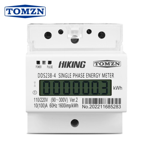 TOMZN DDS238-4 100A 110V/220V 90-300V 60Hz Single Phase Three Wire Din rail KWH Watt hour din-rail energy meter LCD for America - TOMZN