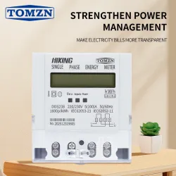 TOMZN DDS238 BD 5-100A 220/230V 50/60HZ Single phase Din rail KWH Watt hour LCD Bi-directional reverse active energy meter - TOMZN