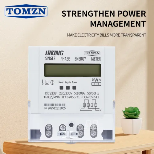 TOMZN DDS238 BD 5-100A 220/230V 50/60HZ Single phase Din rail KWH Watt hour LCD Bi-directional reverse active energy meter - TOMZN