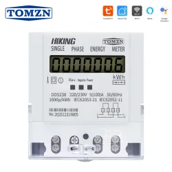 TOMZN DDS238 BD Bi-directional reverse active energy meter 5-100A 220/230V 50/60HZ Single phase Din rail KWH Watt hour LCD - TOMZN