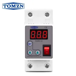 TOMZN Din Rail 230V 1-63A Adjustable Overcurrent Protective Device Protector Relay Monitor Current Limit NEW type - TOMZN