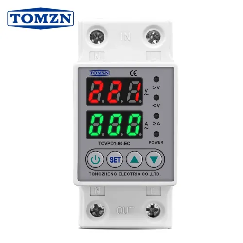 TOMZN Din Rail 230V Adjustable Over and Under Voltage Protective Device Protector Relay Monitor Current Limit 63A - TOMZN