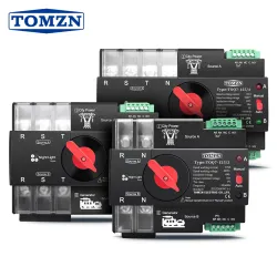 TOMZN Din Rail 3 phase 2P3P4P 63A 100A 125A 230V Dual Power Automatic Transfer Electrical Selector Switch Uninterrupted ATS - TOMZN