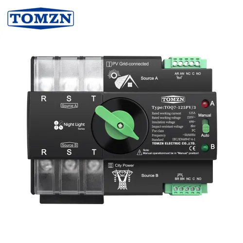 TOMZN Din Rail 3 phase ATS for PV 3P 63A 100A 125A 230V Dual Power Automatic Transfer Electrical Selector Switch Uninterrupted - TOMZN