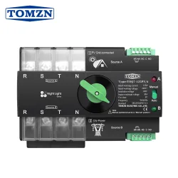 TOMZN Din Rail 3 phase ATS for PV 4P 63A 100A 125A 230V Dual Power Automatic Transfer Electrical Selector Switch Uninterrupted - TOMZN
