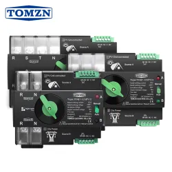 TOMZN Din Rail 3 phase for PV 2P 3P 4P 63A 100A 125A 230V Dual Power Automatic Transfer Electrical Selector Switch Uninterrupted - TOMZN