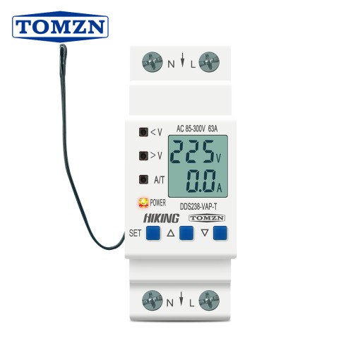 TOMZN Din Rail Adjustable Over Under Voltage Protective Device Current Temperature Limit Protection Voltmeter Ammeter kWh - TOMZN