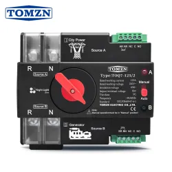 TOMZN Din Rail ATS 220V 230V Dual Power Automatic Transfer Electrical Selector Switch Uninterrupted 2P 63A 100A 125A - TOMZN