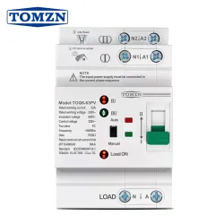 TOMZN Din Rail ATS L N 220V Small Dual Power Automatic Transfer Electrical Selector Switches Uninterrupted 2P 63A TOQ6 PV - TOMZN