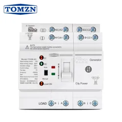 TOMZN Din Rail ATS L N 220V Small Dual Power Automatic Transfer Electrical Selector Switches Uninterrupted 4P 63A TOQ6 - TOMZN