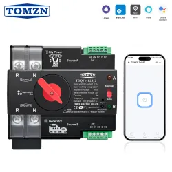 TOMZN Din Rail eWelink WIFI smart ATS timer 230V Dual Power Automatic Transfer Electrical Selector Switch Uninterrupted 2P 125A - TOMZN
