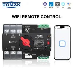 TOMZN Din Rail eWelink WIFI smart ATS timer 230V Dual Power Automatic Transfer Selector Switch Uninterrupted 3P 63A 100A 125A - TOMZN