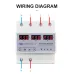 100A 3 phase 3P+N Din rail phase selector Voltmeter with adjustable Over and Under Voltage protection Monitor Relays Protector - TOMZN