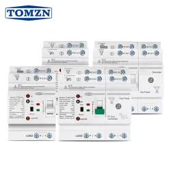 TOMZN Din Rail small PV ATS 2P4P 63A 230V Dual Power Automatic Transfer Electrical Selector Switch Uninterrupted - TOMZN