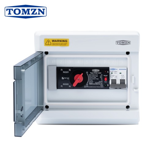 TOMZN Dual Power Switch distribution Box 2P 63A Automatic Transfer Switch Output With MCB Short-circuit Overload Protection HT - TOMZN