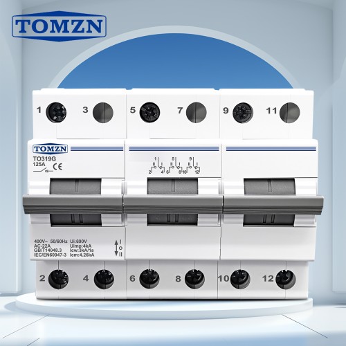 TOMZN High Current Changeover Switch TO319G 400VAC 125A Dual Power Manual Switch Load Isolation Circuit Breaker Three Phase - TOMZN