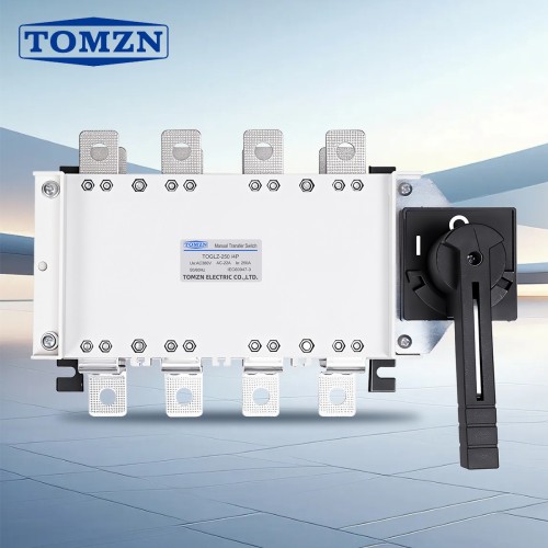 TOMZN Manual Transfer Switch MTS Changeover Switch Three-phase Four-wire AC 380V 250A 50/60Hz 2IN 1OUT Isolator High-current - TOMZN