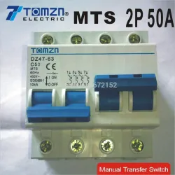 2P 50A MTS Dual power Manual transfer switch Circuit breaker MCB 50HZ/60HZ 400~ - TOMZN