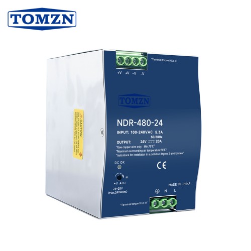 TOMZN NDR-480-12 NDR-480-24 480W AC to DC Switching Power Supply Input AC100-240V Output DC12V 24V Adjustable 50Hz 60Hz - TOMZN