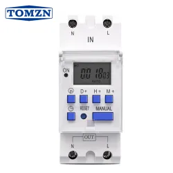 TOMZN New type Din Rail single phase Weekly 7 Days Programmable Digital TIME SWITCH Relay Timer AC 220V 230V 12V 24V 48V 16A - TOMZN