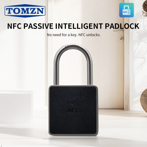 TOMZN NFC Passive Intelligent Padlock NO-Key NO-Battery 304 Stainless Steel For Confidential Room Distribution Cabinet Container - TOMZN
